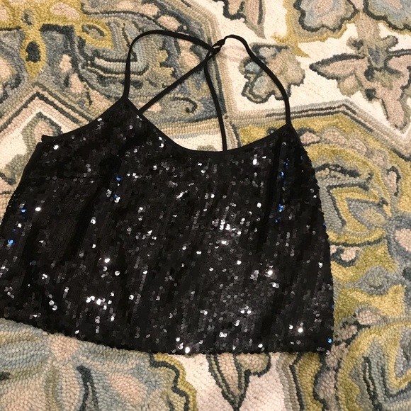 Free People Tops - Sequin back crop top!